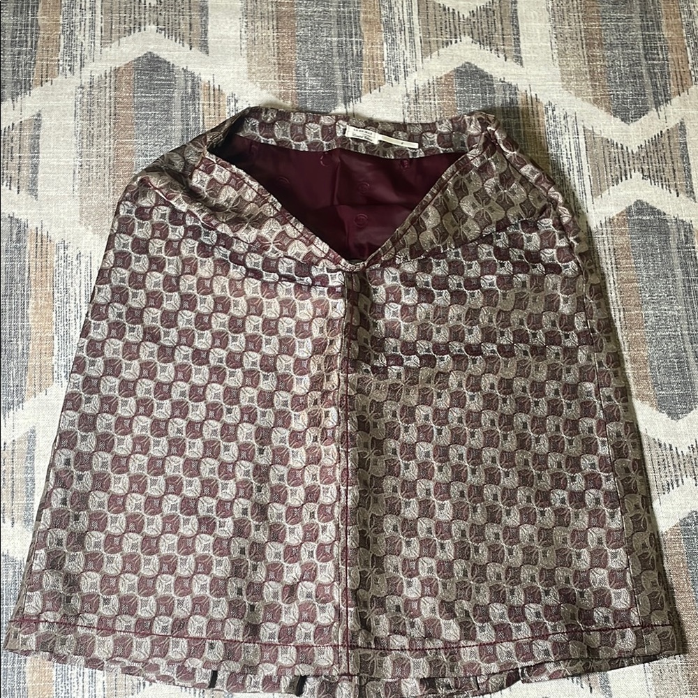 💕3/$50 BUNDLE Leon Max Limited Edition Maroon & Brown Textured A-line Skirt